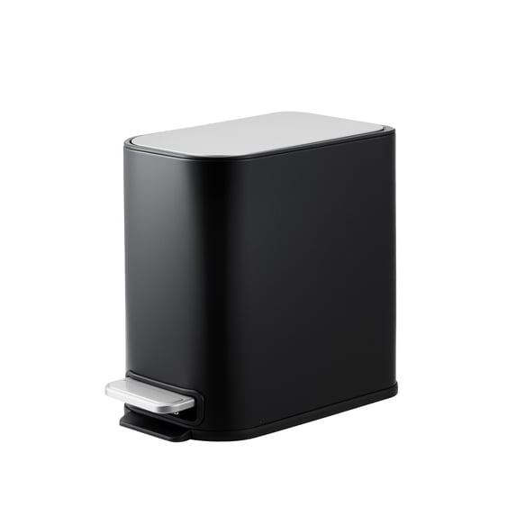 Bathroom Trash Can, 1.3 Gallon (5 L) Small Trash Bin with Lid, Slim for Small Spaces, Stainless Steel Garbage Can, Soft Close, for Home and Office