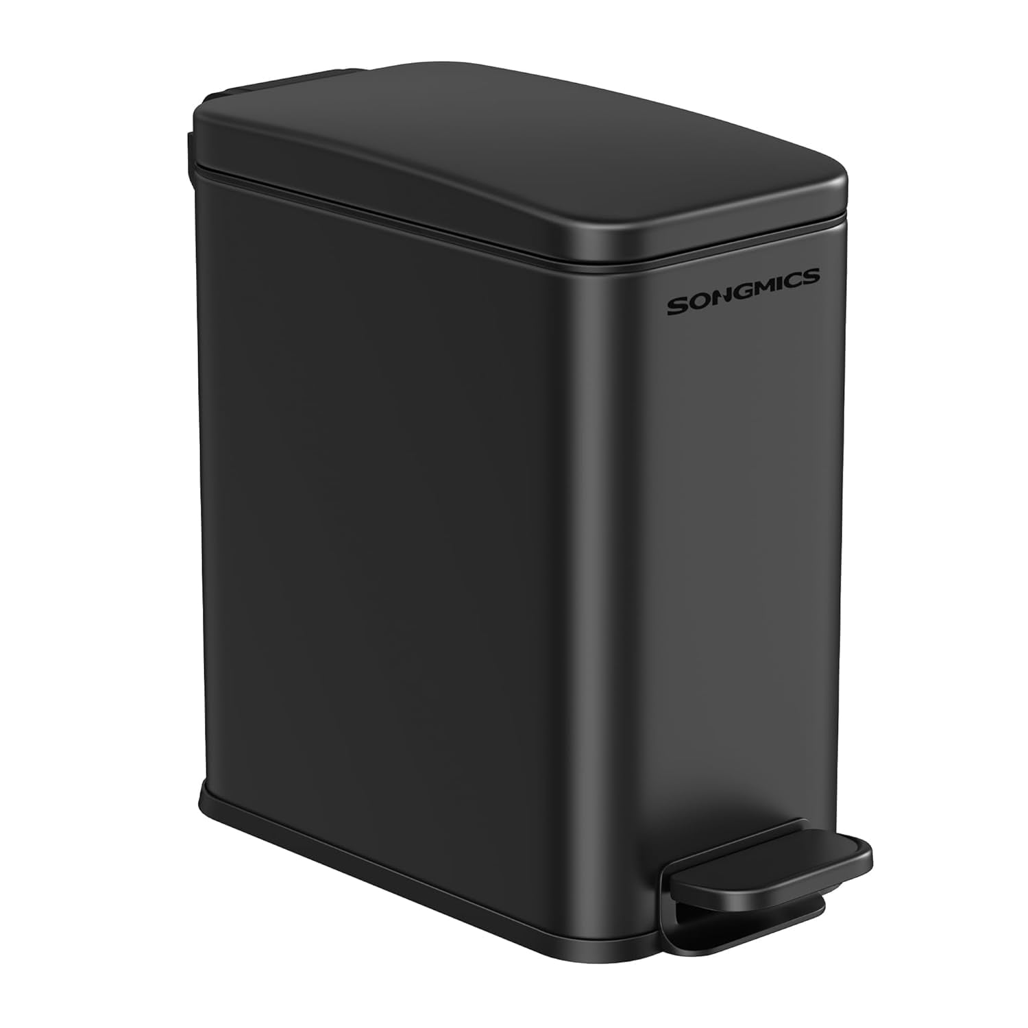 Bathroom Trash Can, 2.6 Gallon (10 L) Small Trash Bin with Lid, Slim for Small Spaces, Stainless Steel Garbage Can, Soft Close