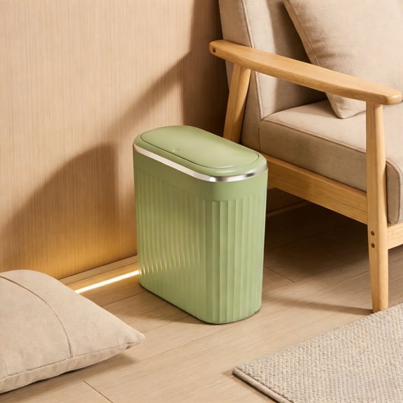 Bathroom Can With Lid 2.6 Gallon Sensor Garbage Can, Automatic Bin, Motion Sensor Can, Ipx5 Waterproof Wastebasket For Bathroom, Bedroom, Kitchen, Office, White Gold