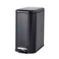 thumbnail image 1 of Bathroom Trash Can with Lid, 3.2 Gallon / 12 Liter Stainless Steel Garbage Can with Removable Liner Bucket, Small Step Wastebasket with Slim Design for Toilet Bedroom Office, Black, 1 of 8