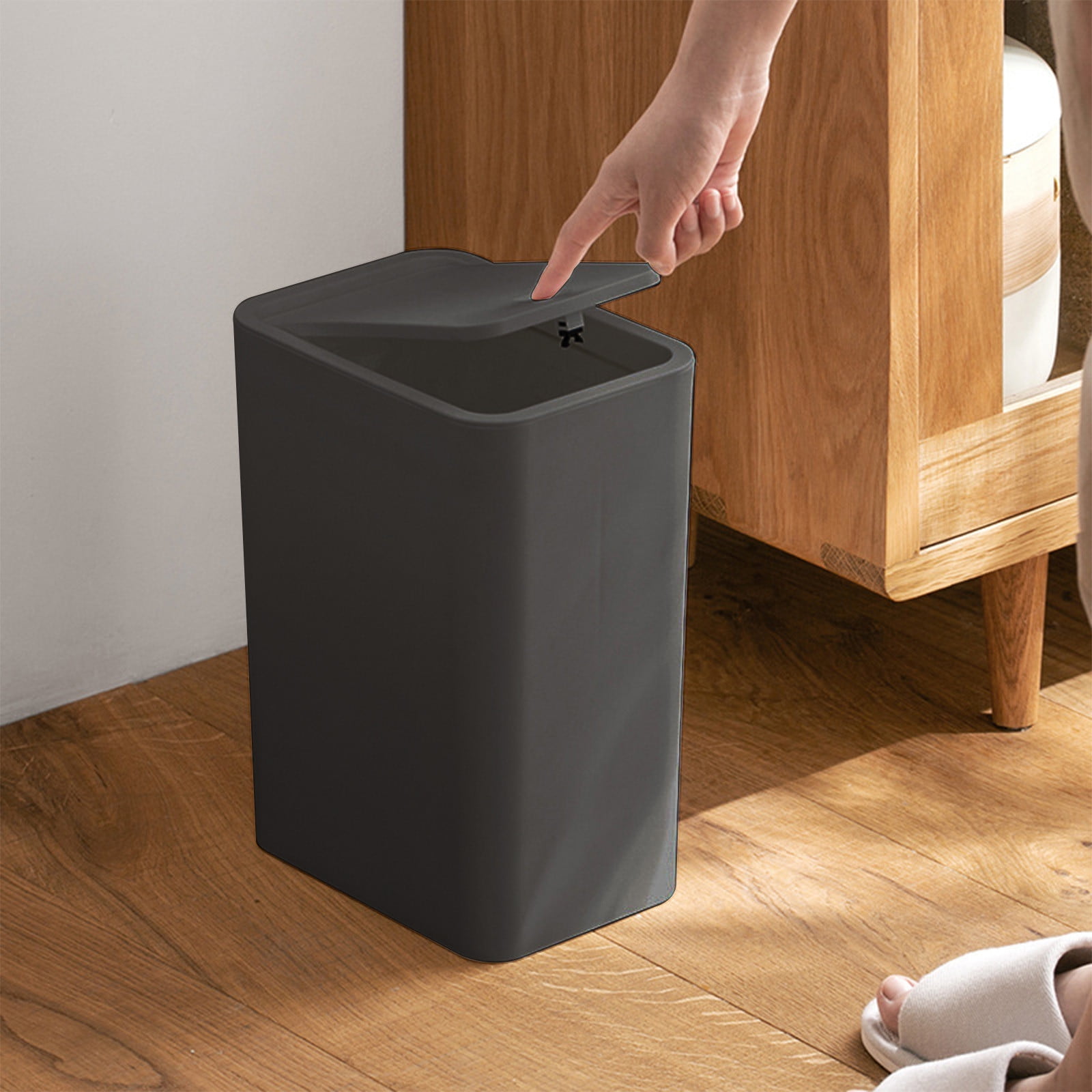 Bathroom Trash Can with Lid, 4.0 Gallon / 15 Liters Garbage Can with ...