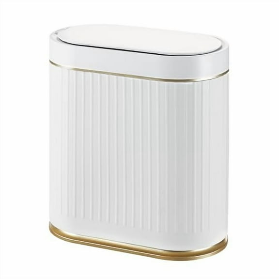 Bathroom Trash Can with Lid Automatic 2 Gallon Motion Sensor Garbage Bin, 7.5 Liter Smart Trash Bin Bathroom Decor, Plastic Garbage Can, Narrow Trash Can for Bedroom, Office, Living Room