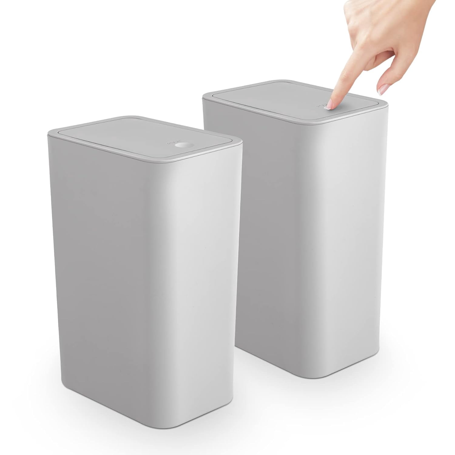 Bathroom Trash Can with Lid, Small Garbage Can with Press Top Lid ...