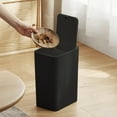 thumbnail image 1 of Bathroom Trash Can with Lid, Small Plastic Garbage Can with Press Pop-Up Lid, Odor Locking, Narrow Design, Bedroom Kitchen Office Toilet Waste Bin, Space-Saving and Durable, 1 of 8