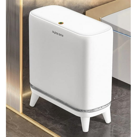Joybos Bathroom Trash Can with Lid, High Leg Plastic Garbage Bins with Press Top Lid, Kitchen Trash Can, 3.2 Gallon