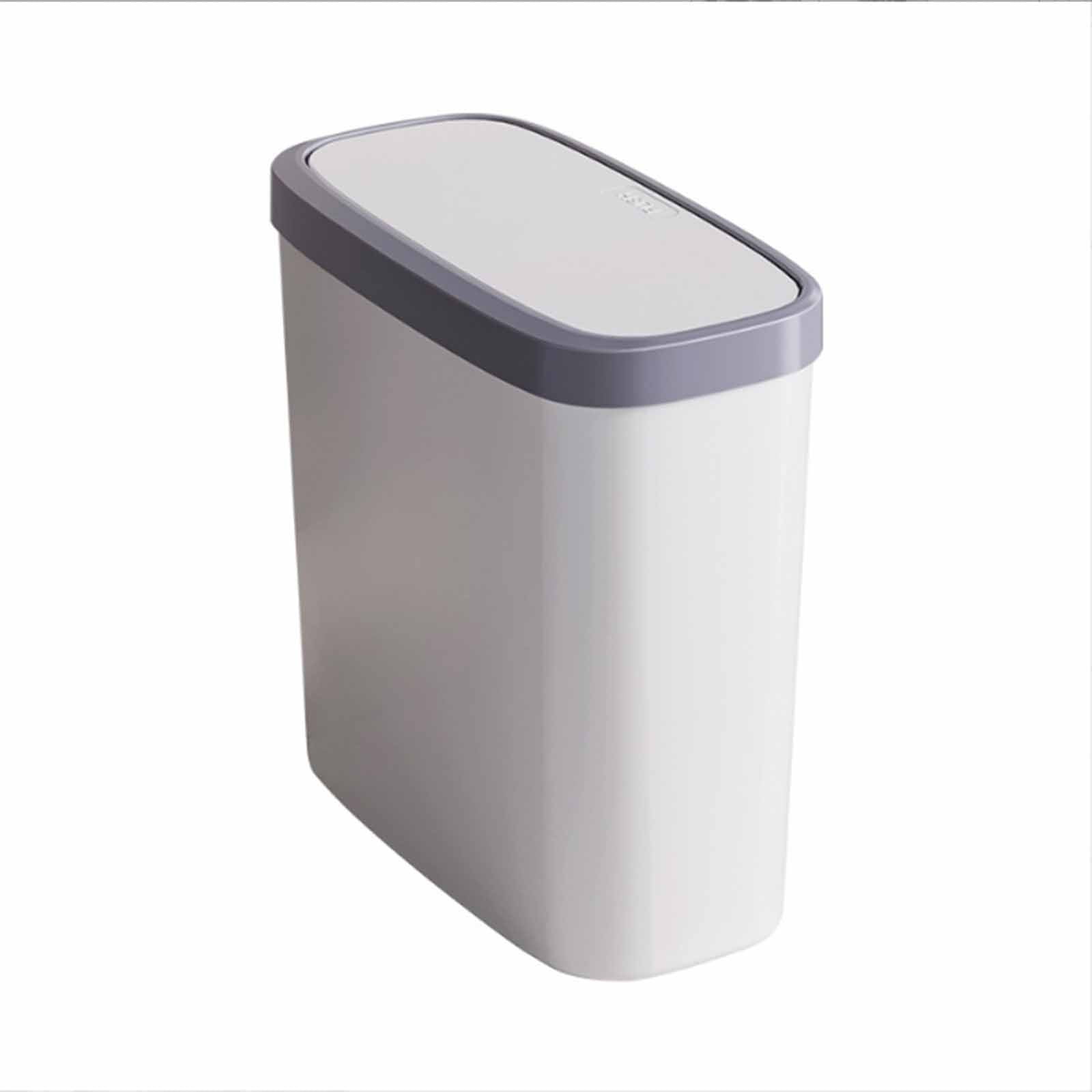 Bathroom Trash Can with Press Lid, Small Garbage Can for Bedroom