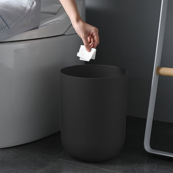 Bathroom Trash Can with Round Thickened Design, Large Capacity Waste Bin for Living Room Office Bedroom, Durable Plastic Lidless Easy Clean Space Saving Garbage Container