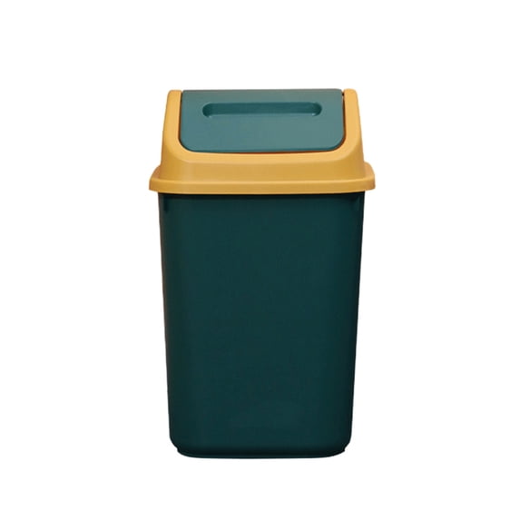 Bathroom Trash Can with Flip Lid 10L, Small Green Garbage Can with Press Lid for Toilet Office Bedroom Living Room, Plastic Wastebasket