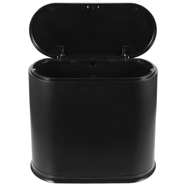 Bathroom Trash Can with Lid Slim Trash Can Small Trash Bin Plastic