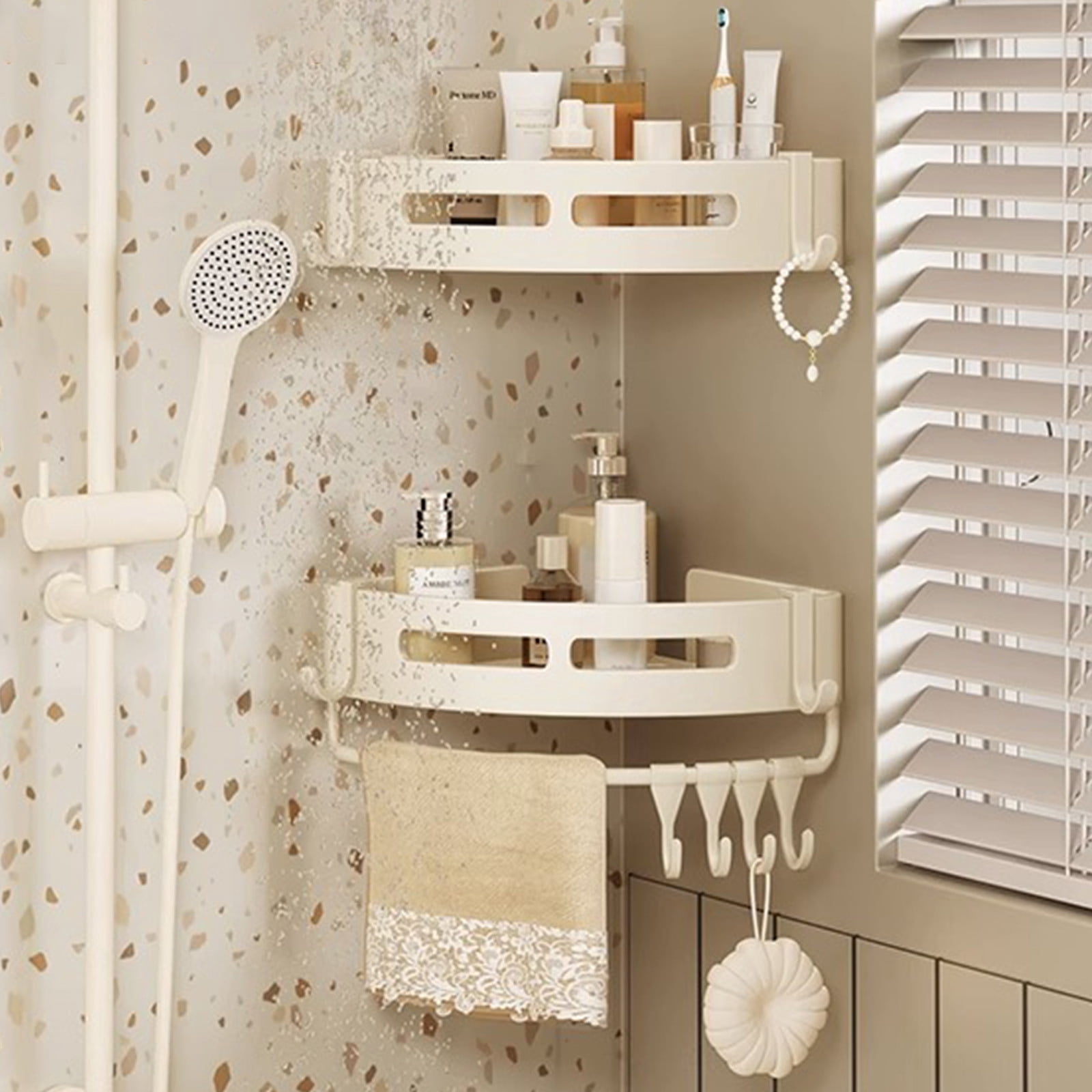 Bathroom Triangle Corner Shelf Organizer | Double Layer Aluminum Alloy ...