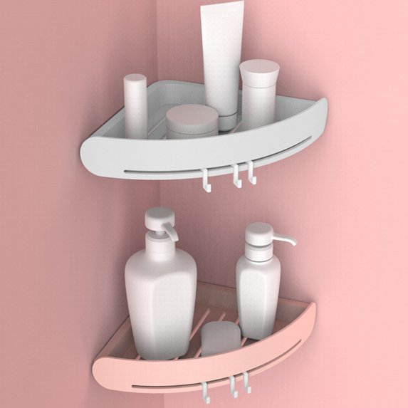 Bathroom Triangular Shower Shelf Corner Bath Storage Holder Organizer Rack