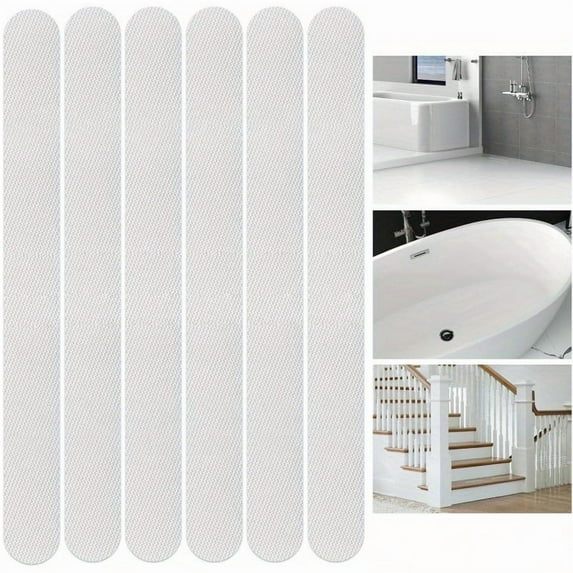 Bathroom Tub Anti-Slip Stickers 24 Pack Safety Tub Strip Decals with Premium Scraper for Tub Shower Stair Ladder Boat (White)