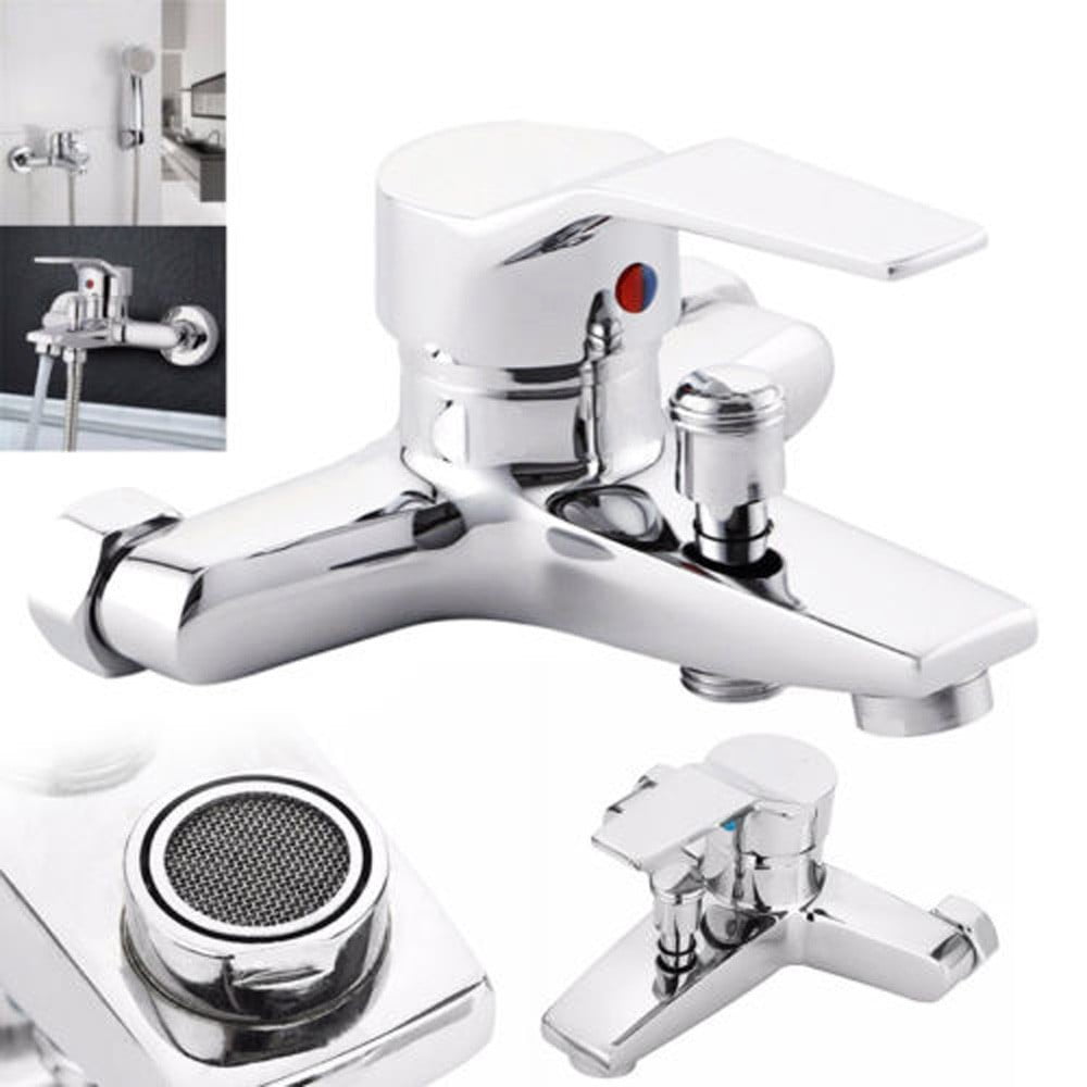 Bathroom Tub Shower Faucet Wall Mount Shower Head Bath Faucet Valve Mixer Tap N - Walmart.com