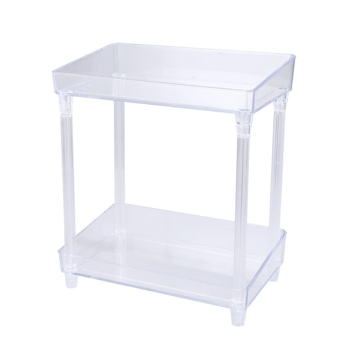 Bathroom Two Layer Plastic Storage Shelves Cosmetic Skin Care