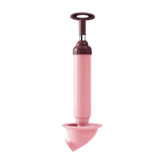 Bathroom Unclogging Tool for Toilet Shower Kitchen and Drain Cleaning Heavy-Duty Air Plunger for Bathroom Fixtures Upgraded 2025 Performance, 38 cm, Pink