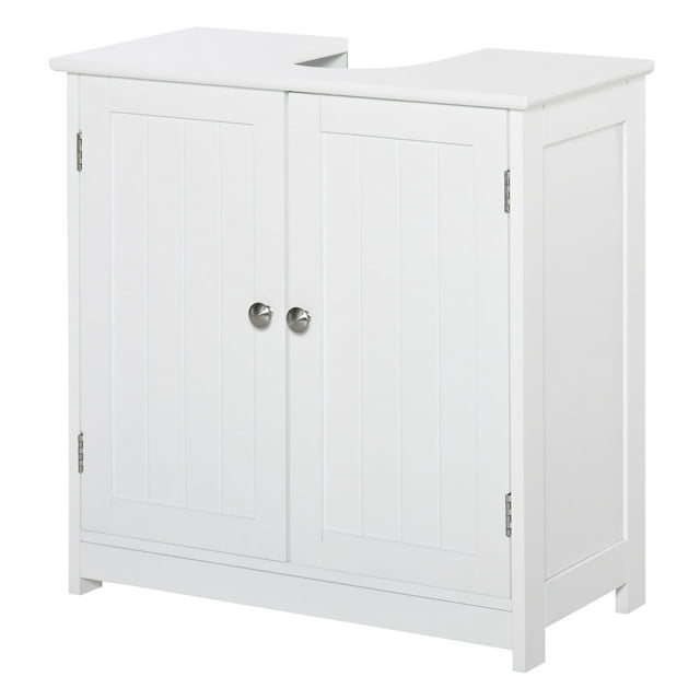 Bathroom Under Sink White Vanity Storage with Adjustable