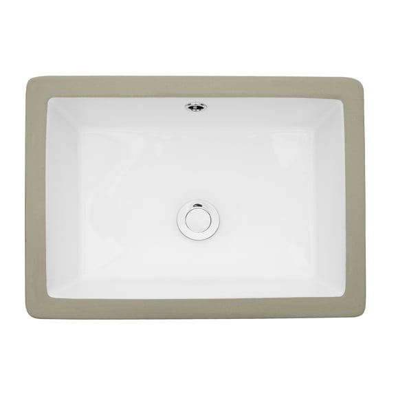 Bathroom Undermount Sink, 22 x 15.5 x 7 Inch Rectangular White Ceramic Basin with Overflow, Stain Resistant Modern Washbasin for Home Bathroom, Office, and Restaurant Vanity Top