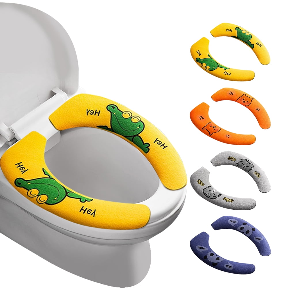 Bathroom Upgraded Warmer Toilet Seat Cover Pads 4 Pack, Portable