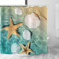 thumbnail image 1 of Bathroom Uses Beach Scallop 3D Shower Curtains, Luxurious Bathtub Standard Shower Curtains, Waterproof and Bright Fabric Shower Curtains, Including 12 White Hooks, Size 72x84, 1 of 6