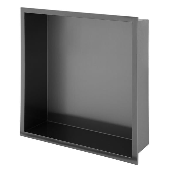Bathroom Vanity, 12" x 12" Stainless Steel Shower Niche, Gunmetal Black, Gunmetal Black Bathroom Storage Cabinet,Stainless Steel Bathroom Shelving, Bath & Faucets Bathroom Storage