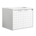 thumbnail image 1 of Bathroom Vanity 24 Inch Wall Mounted - White Color Cabinet Resin Sink With Soft Close Doors Modern Fixture Compact And Functional, 1 of 7