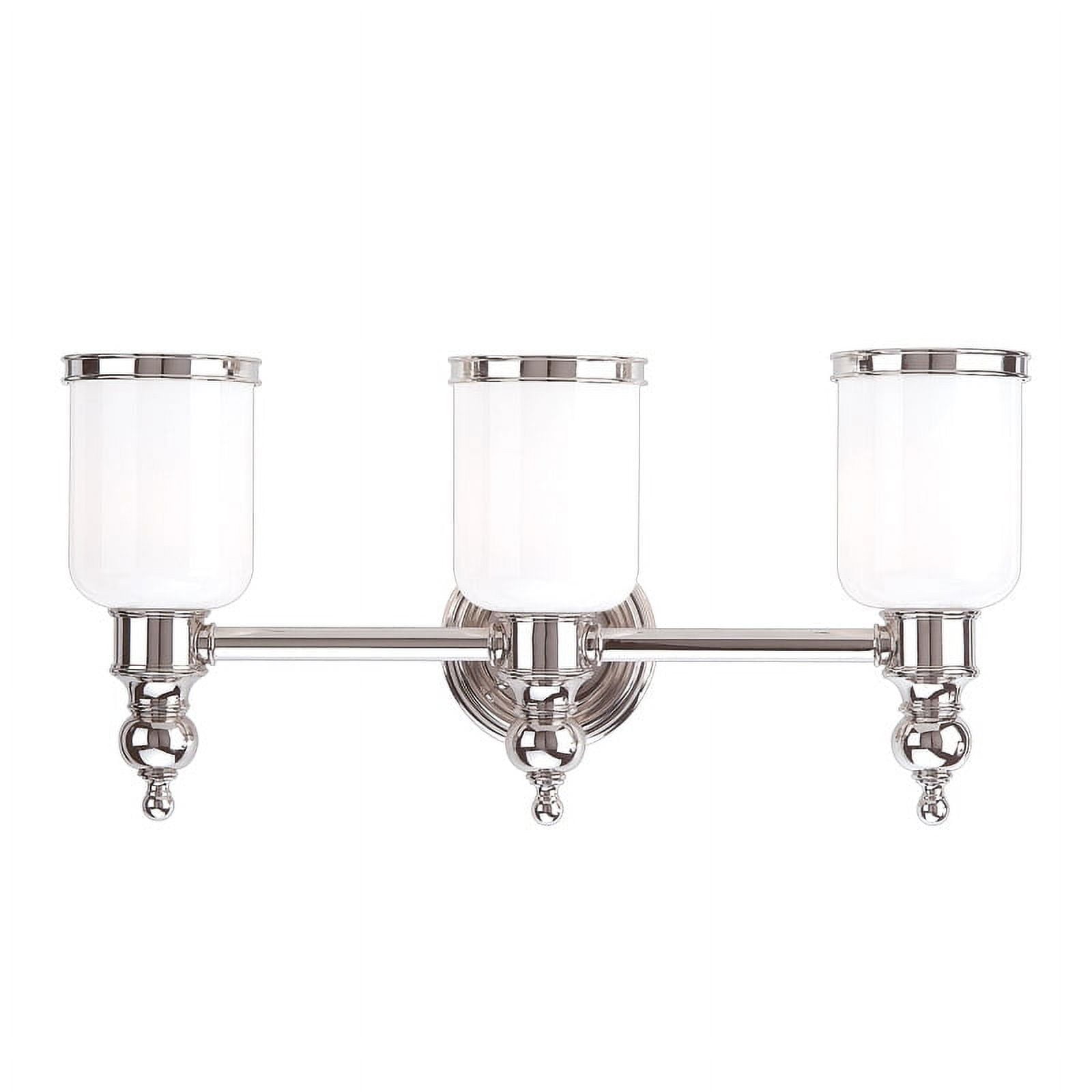 Bathroom Vanity 3 Light With Polished Nickel Finish A19 Bulbs 21 inch
