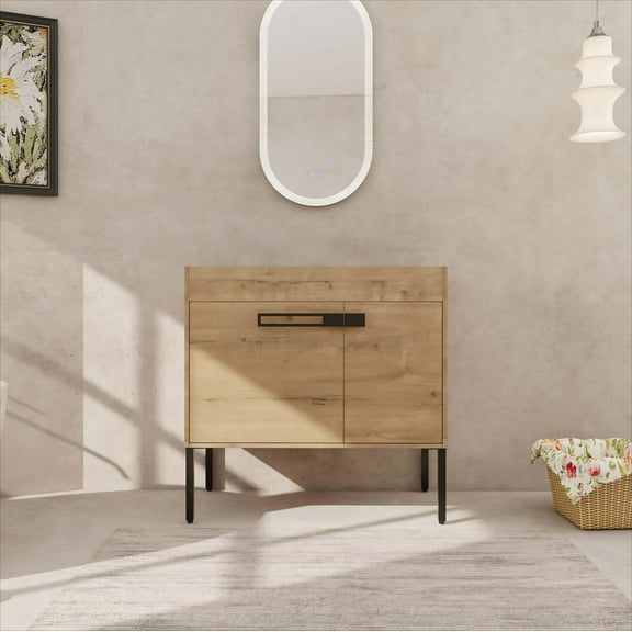 Bathroom Vanity 36 Inch Bathroom Vanity, Freestanding Bathroom Vanity or Floating is Optional Conversion.36*18-00336IMO-1(KD-Packing) - Only Includes Vanity, Excluding Sink,Vanity With Sink
