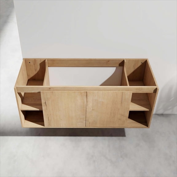 Bathroom Vanity 48" Wall Mounted Bathroom Vanity, Soft Closing Door Hinge & Open Storage Rack, BVB07348IMOX(Vanity Only, Excluding Sink),Vanity With Sink
