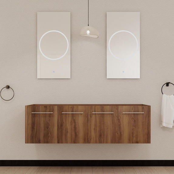 Bathroom Vanity 60 Inch Wall-mounted Bathroom Vanity (Only the Cabinet Body, No Top Sink)-BVB09160BRE,Vanity With Sink