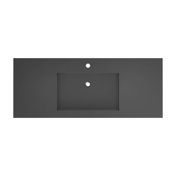 Bathroom Vanity Basin Sink, Matte Gray Solid Surface Stone Resin Washbasin, Wall-Mounted or Countertop Installation, Scratch and Stain Resistant for Modern Bathroom Layouts