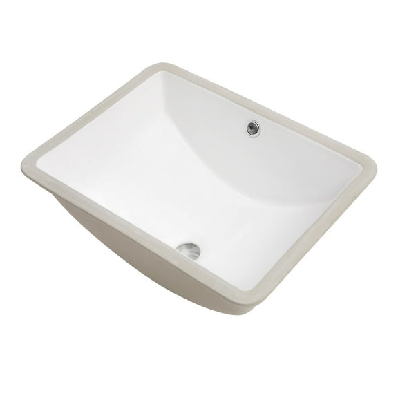 Bathroom Vanity Bathroom Sink Rectangle Deep Bowl Pure White Porcelain Ceramic Lavatory Vanity Sink Basin with Overflow,Vanity With Sink