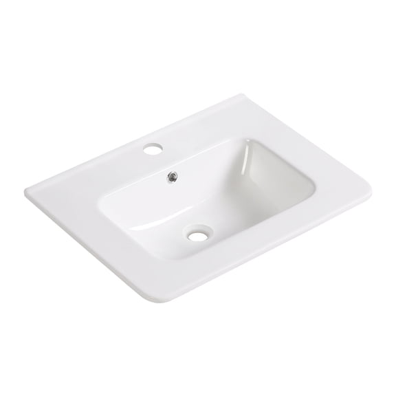 Bathroom Vanity Bathroom Vessel Sink, Ceramic Bathroom Vanity Sink Top without Faucet&,Drain Convenient for Storing Personal Items - Glossy White,Vanity With Sink