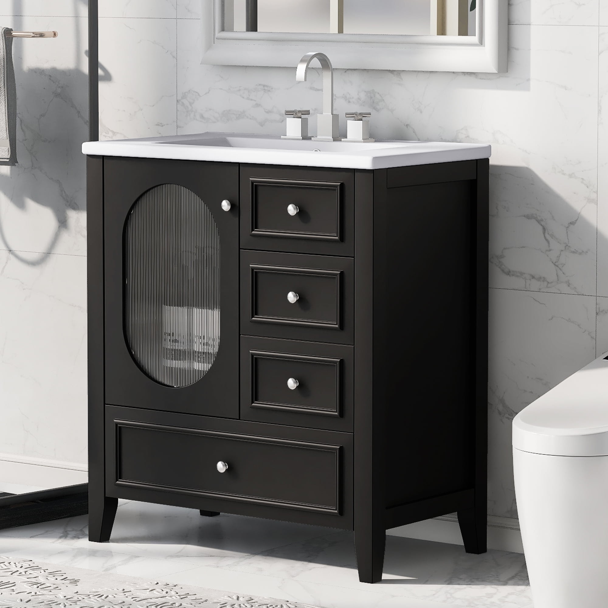 Bathroom Vanity Cabinet with Sink Combo, 30" Modern Storage Cabinet ...