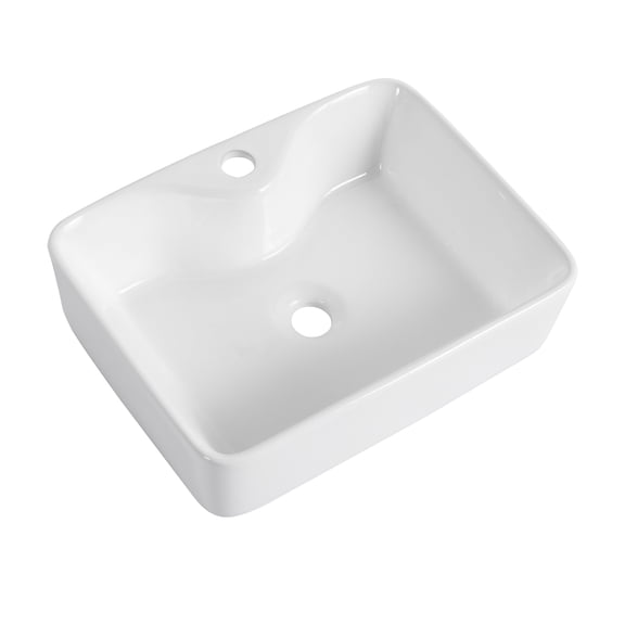 Bathroom Vanity Ceramic Rectangular Above Counter White Bathroom Sink Art Basin (BAB111MOWH),Vanity With Sink
