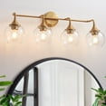 thumbnail image 1 of Bathroom Vanity Light with Clear Glass Shade, E26 Base, Bathroom Light Fixtures Over Mirror, Vanity Lights for Bathroom (Exclude E26 Bulb) - Gold, 4-Lights, 1 of 6