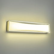 Bathroom Vanity Light Fixtures Over Mirror Chrome 24inch 4000K Modern LED Sconces Wall Light Lamp.
