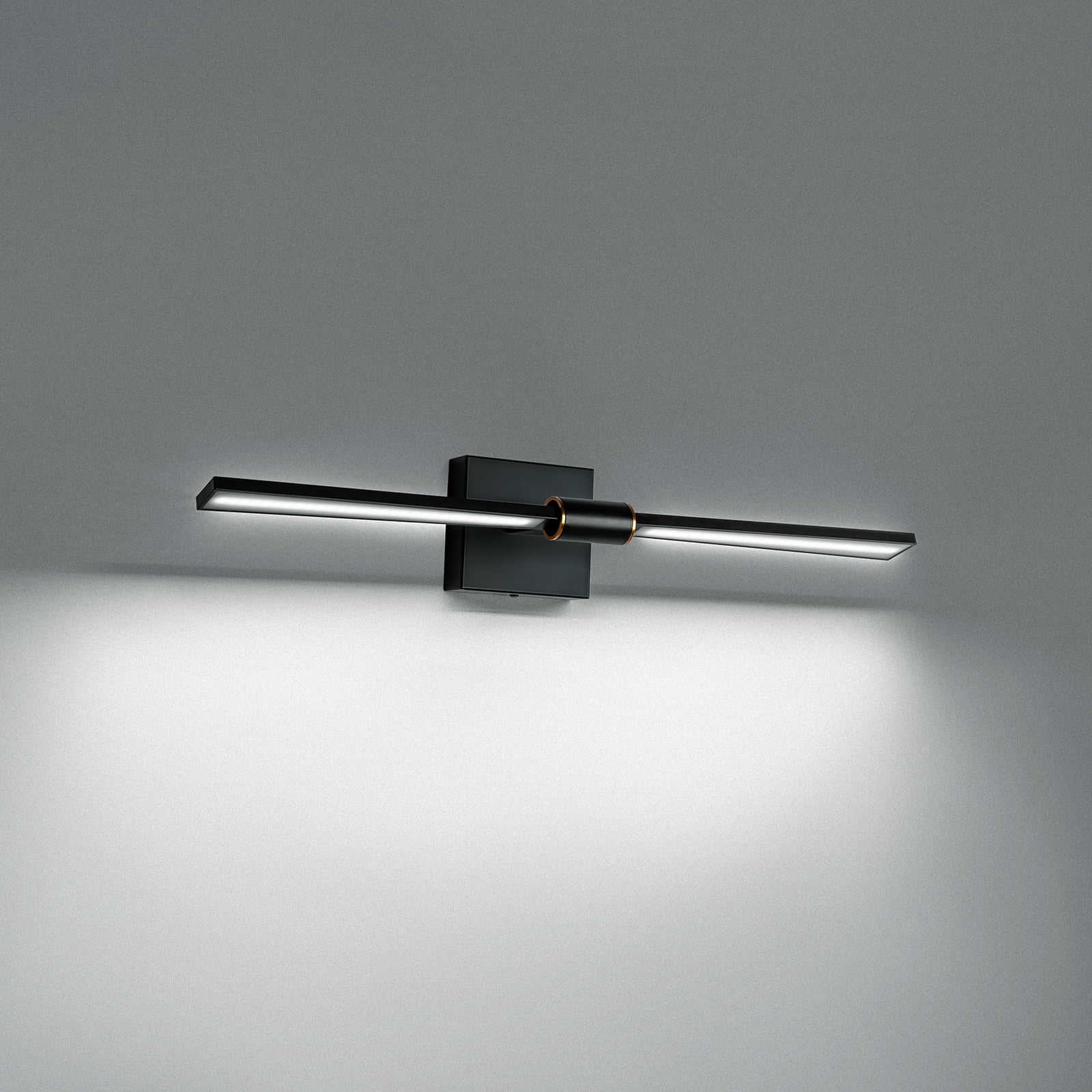 ExcMark Matte Black and Gold Rotatable LED Vanity Light