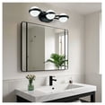 thumbnail image 1 of Bathroom Vanity Light LED 3 Bulb Black Finish, Crystal Sand Acrylic Shades, Wall Mounted Fixture for Mirror, Modern Decorative Lighting, 1 of 6