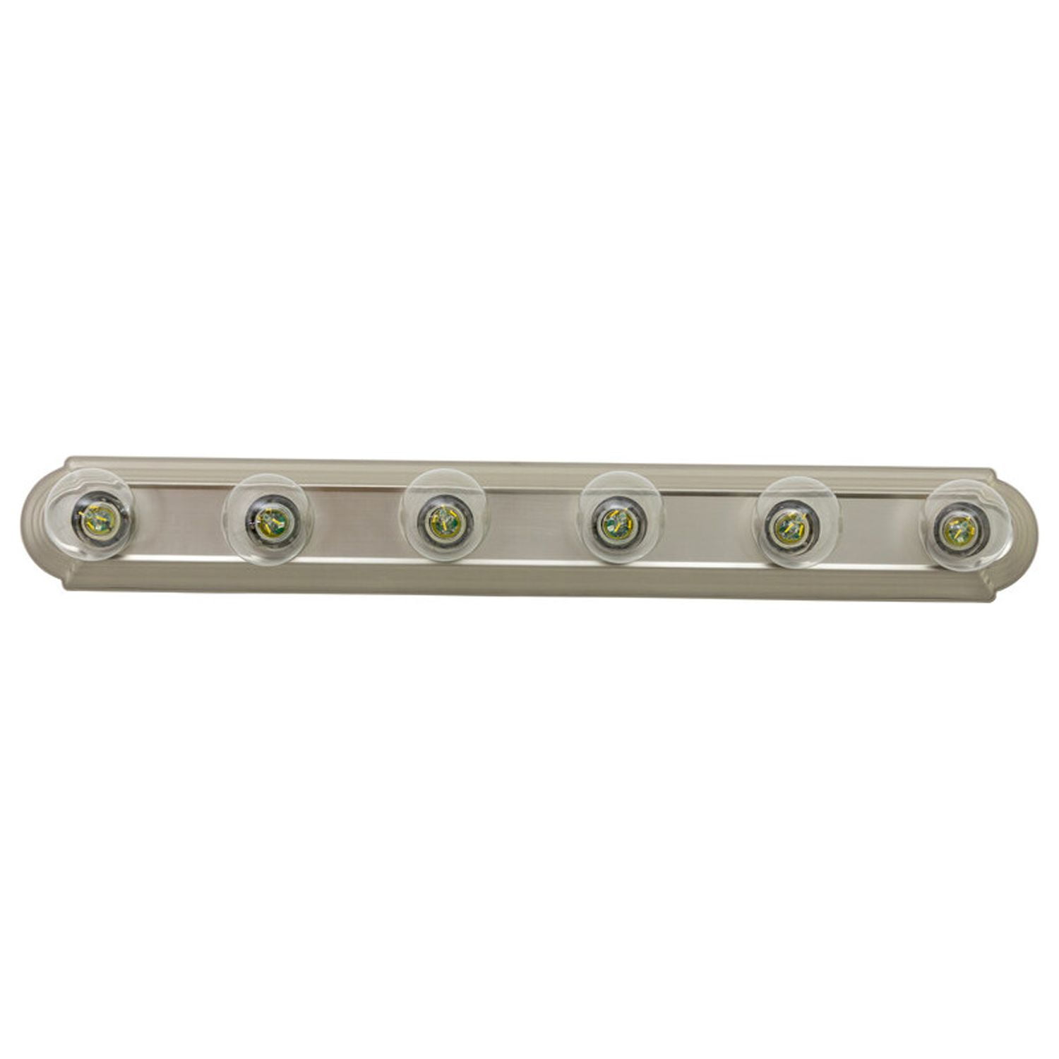 Satin Nickel 36" Six-Light Cylinder Bathroom Vanity Bar