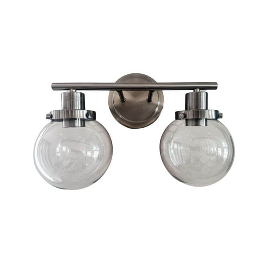 Bathroom Vanity Lights Bathroom Vanity Light Fixtures, 2-Light Black Wall Sconce Lighting Wall Lamp with Clear Glass Shade, Vintage Wall Mounted Lights Bathroom Lights for Mirror, Living Room, Bedroo