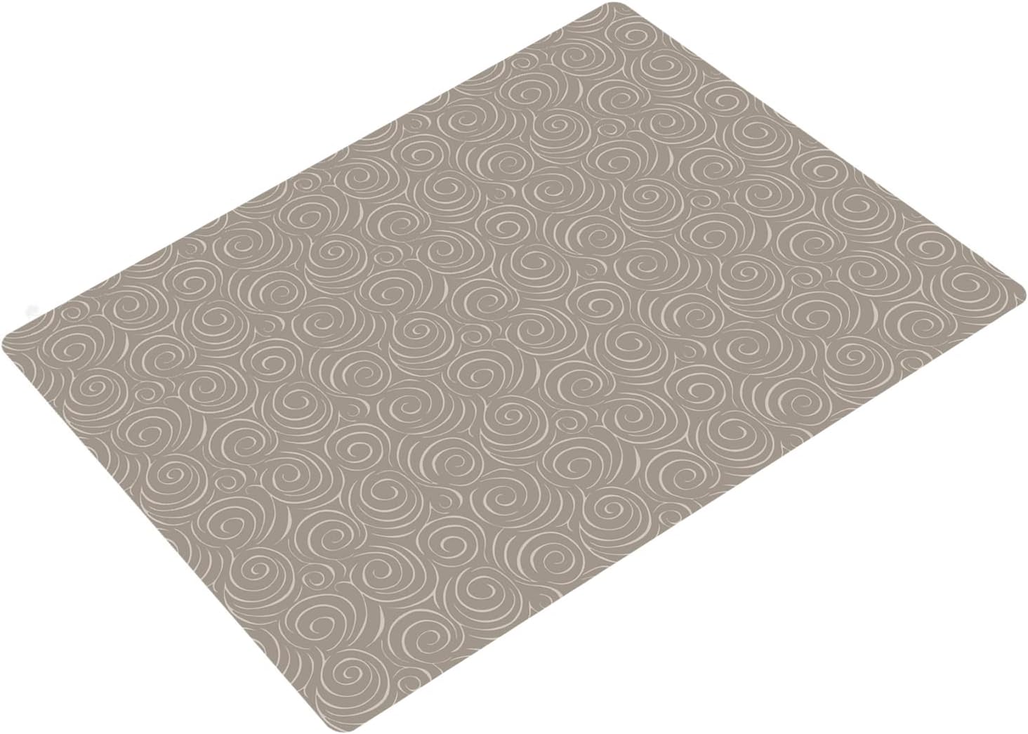 Bathroom Vanity Mat 24x18 Inches Microfiber Slip Color Latte Design 4T