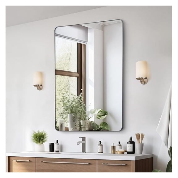 Bathroom Vanity Mirror, " x 36" Bathroom Mirror for Over Sink, Aluminium Alloy Frame, Shatter-Proof, Scratch-Resistant, Vanity Mirror Wall Mounted Horizontally or Vertically