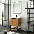 thumbnail image 1 of Bathroom Vanity, Modern Bathroom Cabinet With 2 Doors, 1 Shelf, 1 Resin Basin Single Sink Bathroom Vanity Cabinet, Floor Standing Bathroom Vanity 24" x 18", 1 of 9