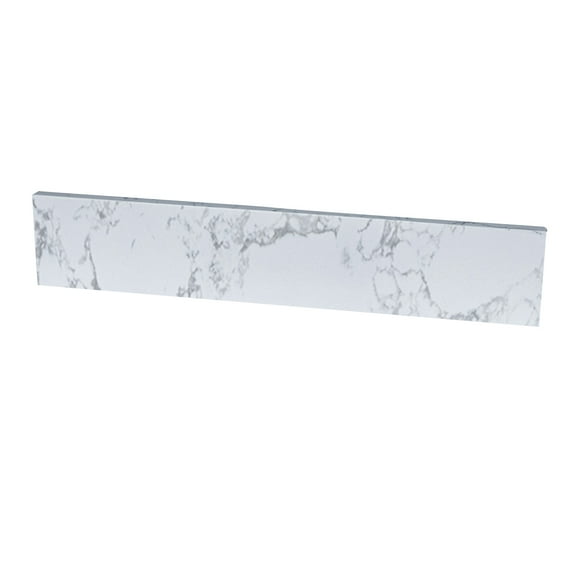 Bathroom Vanity Side Splash, Carrara White Engineered Stone Side Backsplash for Bathroom Countertop, Polished Water Guard Accessory, 22 x 4 Inches, Modern White Bathroom Decor