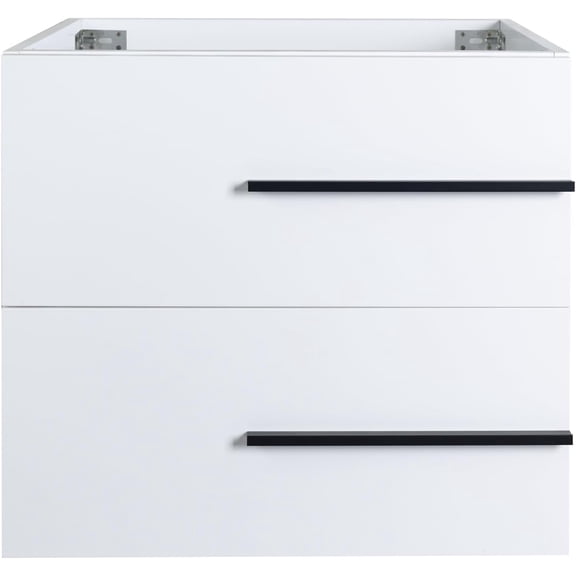 Bathroom Vanity no Sink 24" Designer Floating Bathroom Vanity with Fluted Drawers - Modern Wall Mounted Storage Cabinet, Black Handles & Soft-Close Drawes for Small Space Luxury (White)
