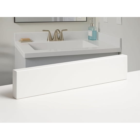 Bathroom Vanity Sink Backsplash/Sidesplash (Super White Engineered Marble, 4" x 36")