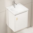 thumbnail image 1 of Bathroom Vanity with Sink, Floating Small Bathroom 16'' Wall Mounted Vanity Modern Cabinet with Soft-Close Door, Chrome Faucet, Pop-up Drain, P-Trap, White, 1 of 7