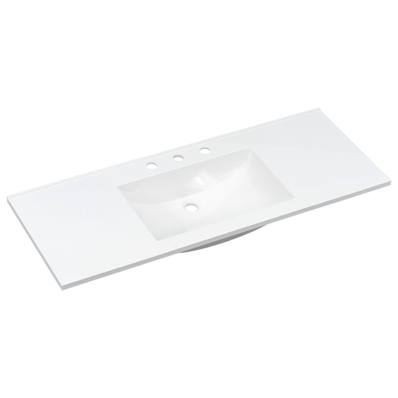 Bathroom Vanity Top, for Bathroom, Center Shape Rectangular Style, White Vanity Sink Top, 47.2"W x 18.1"D x 6.9"H