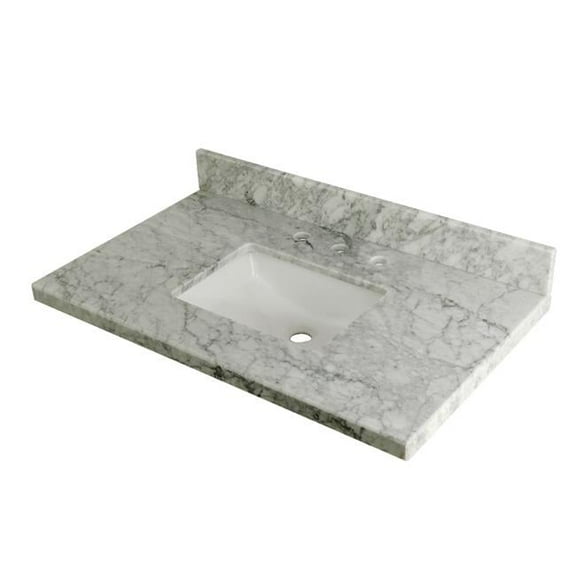 Bathroom Vanity Top with Square Undermount Sink, White - 36 x 11.25 x 22 in.