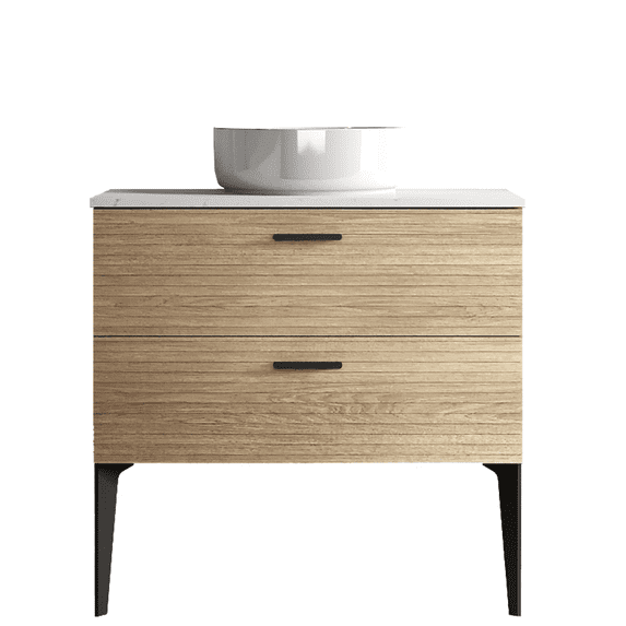 Bathroom Vanity Torino Striped Natural Oak Bathroom Vanity WITHOUT Sink, Freestanding Bathroom Cabinet for Modern Bathroom, KD,Vanity With Sink